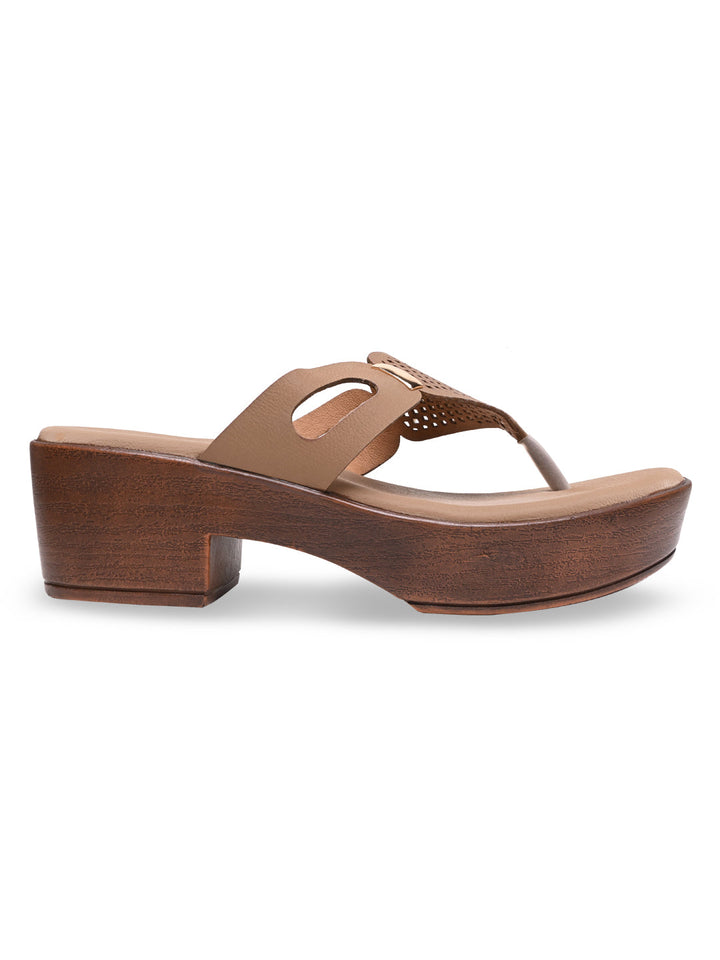 Rocia By Regal Taupe Women Casual Block Heel Sandals