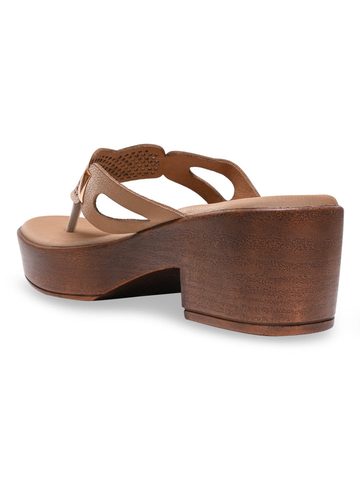 Rocia By Regal Taupe Women Casual Block Heel Sandals