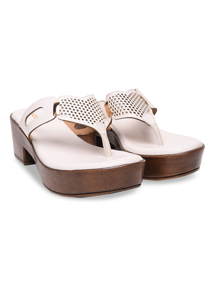 Rocia By Regal White Women Casual Block Heel Sandals