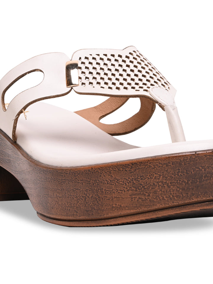 Rocia By Regal White Women Casual Block Heel Sandals