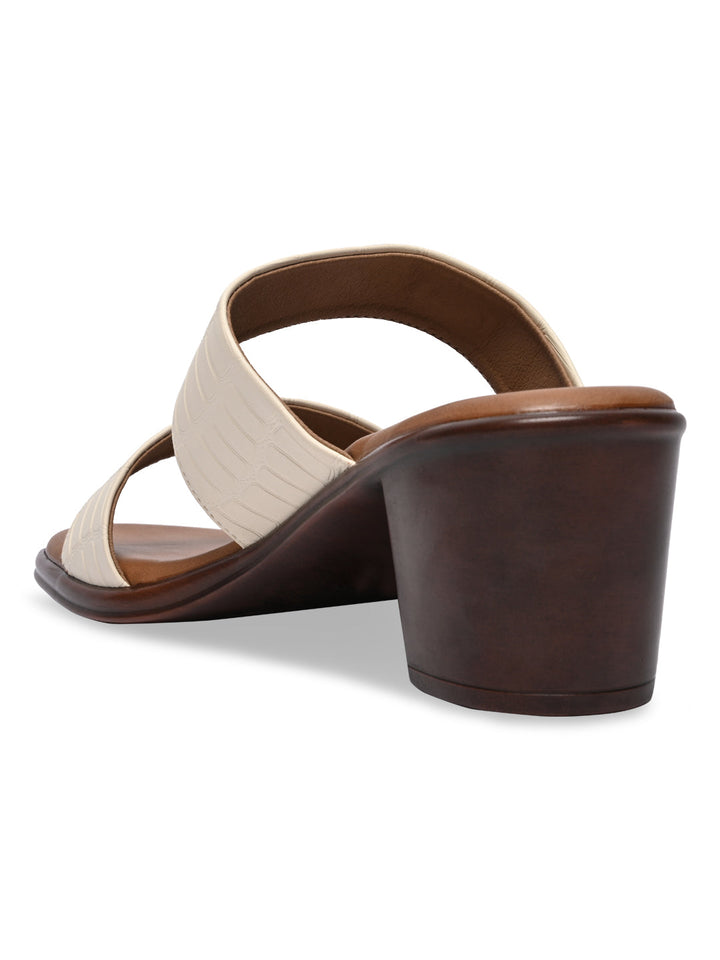 Rocia By Regal Beige Women Textured Block Heel Sandals