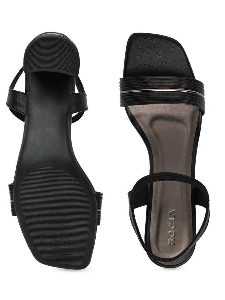 Rocia By Regal Black Women Classic Block Heel Sandals