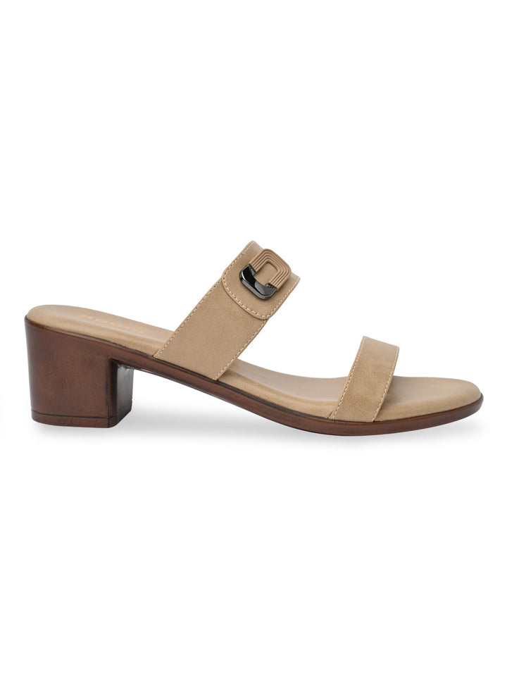 Rocia By Regal Beige Women Classic Block Heel Sandals