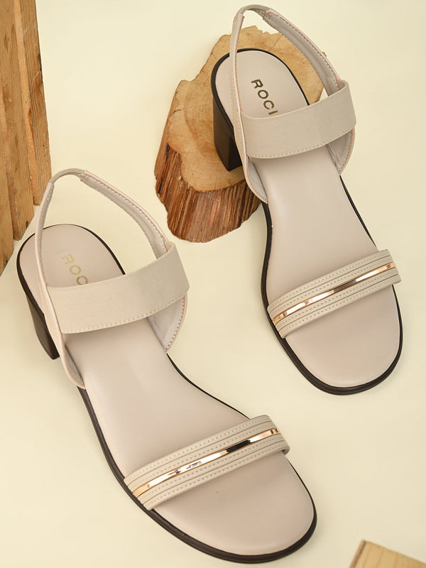 Rocia By Regal Ivory Women Classic Block Heel Sandals