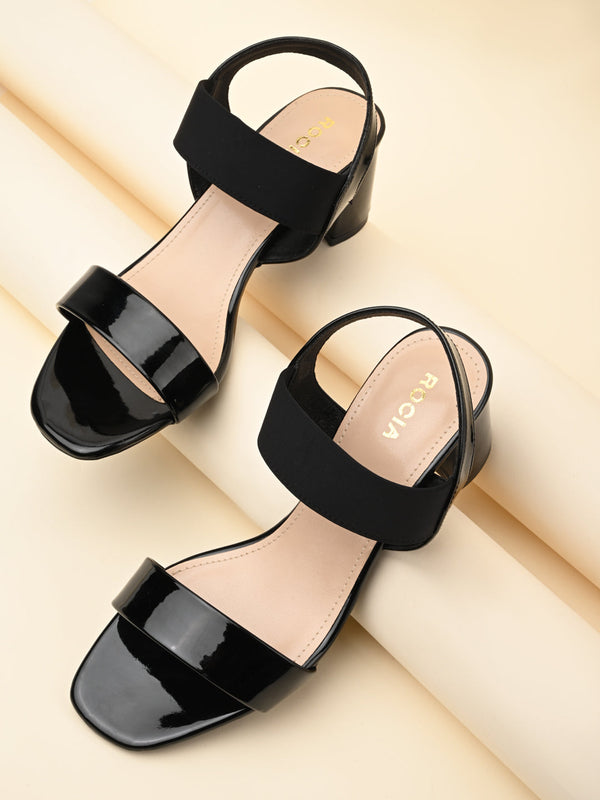 Rocia By Regal Black Women Classic Patent Sandals