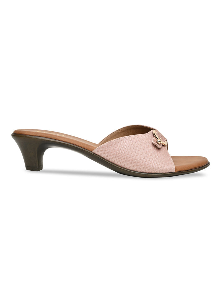 Rocia By Regal Pink Women Textured Kitten Heel Sandals