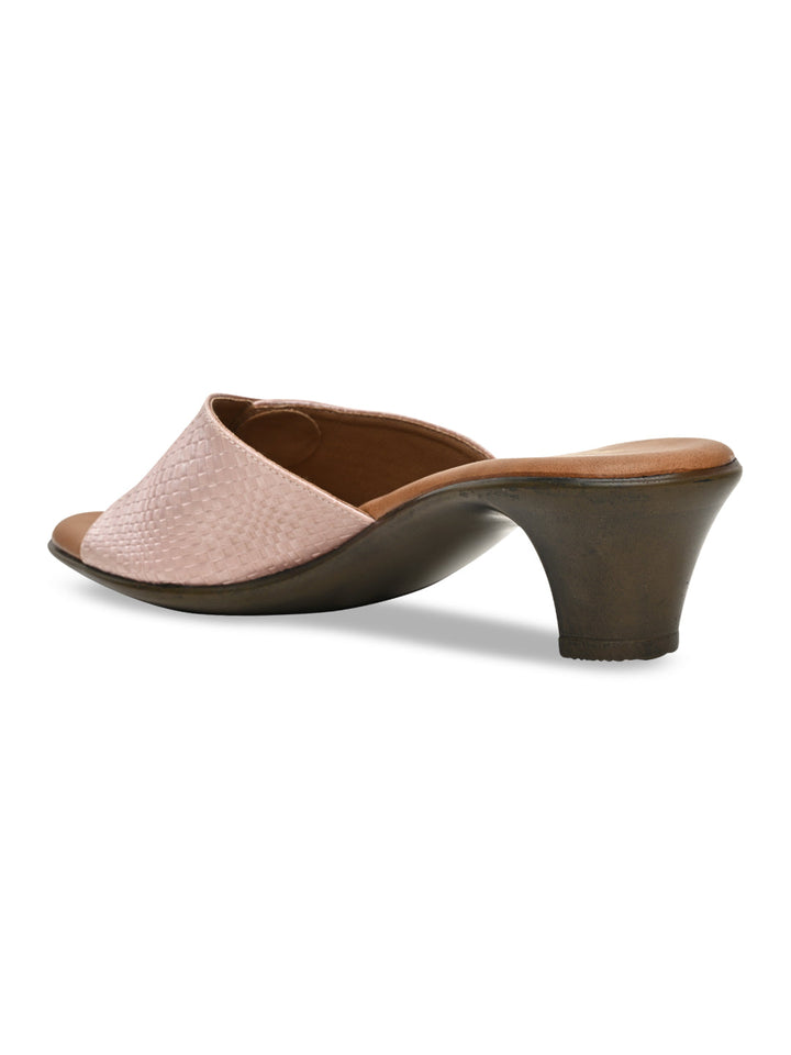 Rocia By Regal Pink Women Textured Kitten Heel Sandals