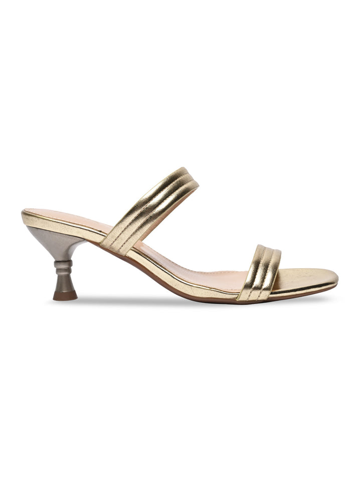 Rocia By Regal Gold Women Kitten Heel Sandals
