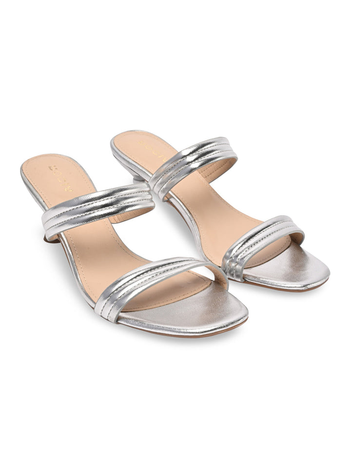 Rocia By Regal Silver Women Kitten Heel Sandals