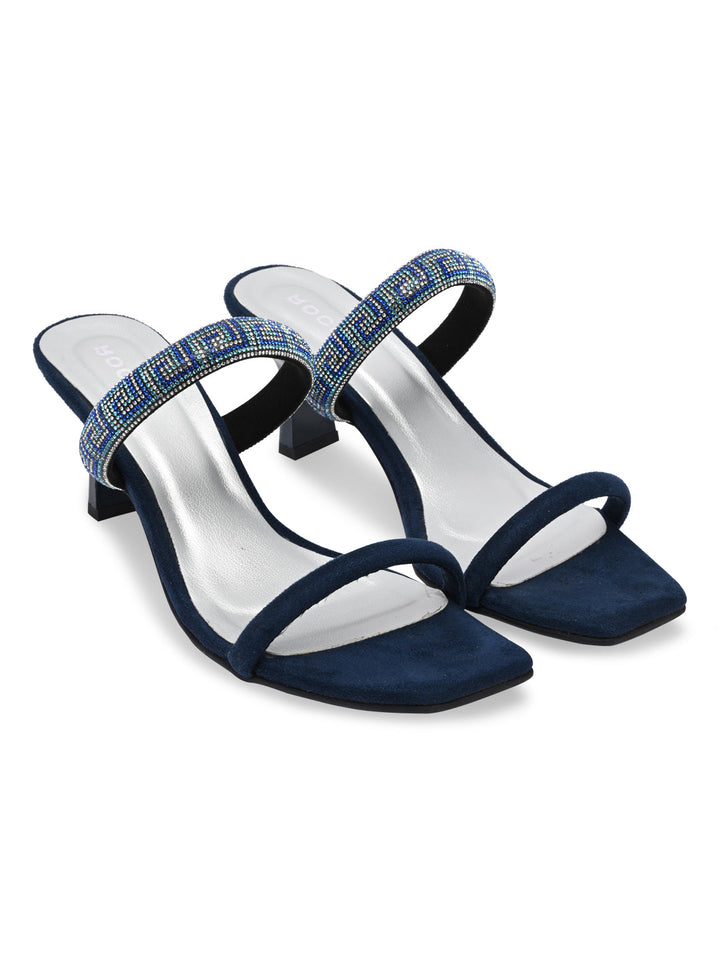 Rocia By Regal Blue Women Diamond Encrusted Stilettos