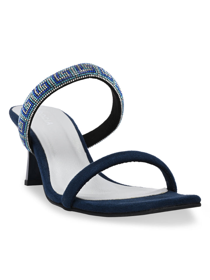 Rocia By Regal Blue Women Diamond Encrusted Stilettos