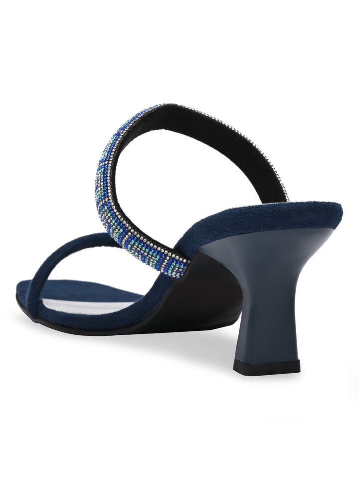 Rocia By Regal Blue Women Diamond Encrusted Stilettos