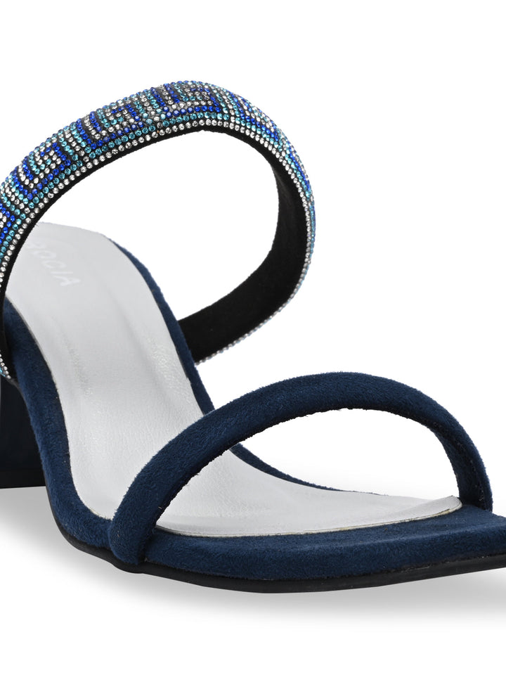 Rocia By Regal Blue Women Diamond Encrusted Stilettos