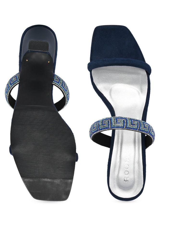 Rocia By Regal Blue Women Diamond Encrusted Stilettos