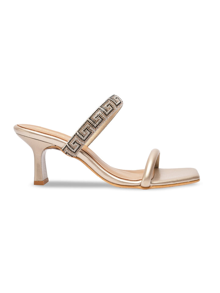 Rocia By Regal Gold Women Diamond Encrusted Stilettos