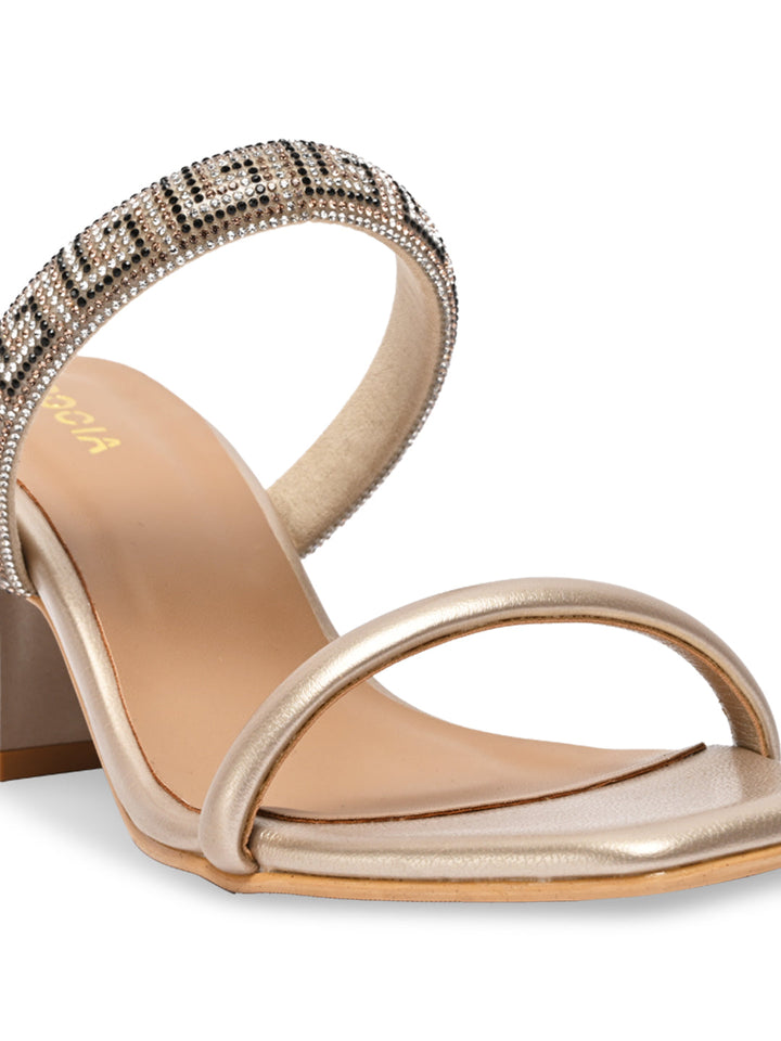 Rocia By Regal Gold Women Diamond Encrusted Stilettos