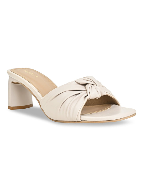 Rocia By Regal Cream Women Casual Knotted High Heels