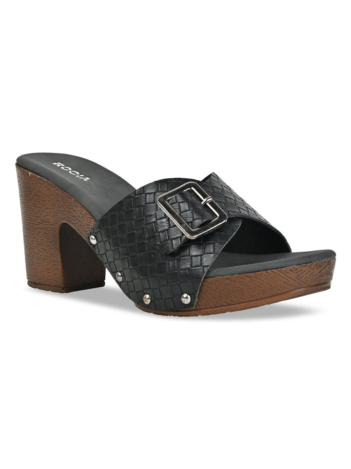 Rocia By Regal Black Women Casual Chatai Block Heel
