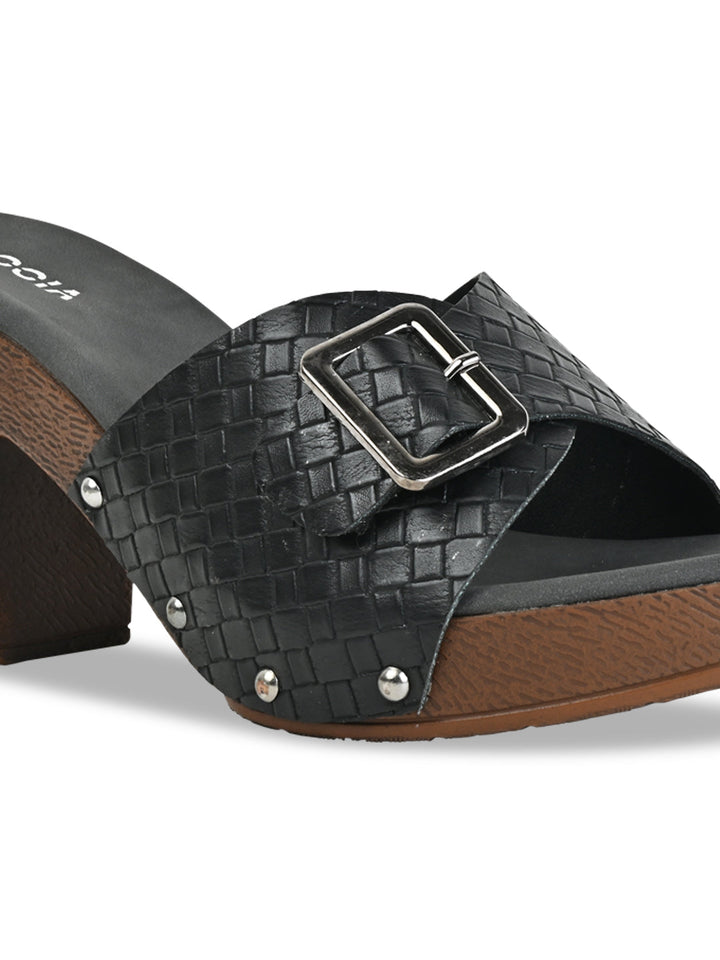 Rocia By Regal Black Women Casual Chatai Block Heel