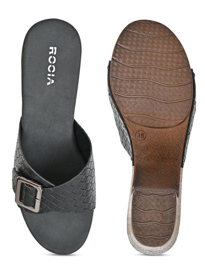 Rocia By Regal Black Women Casual Chatai Block Heel