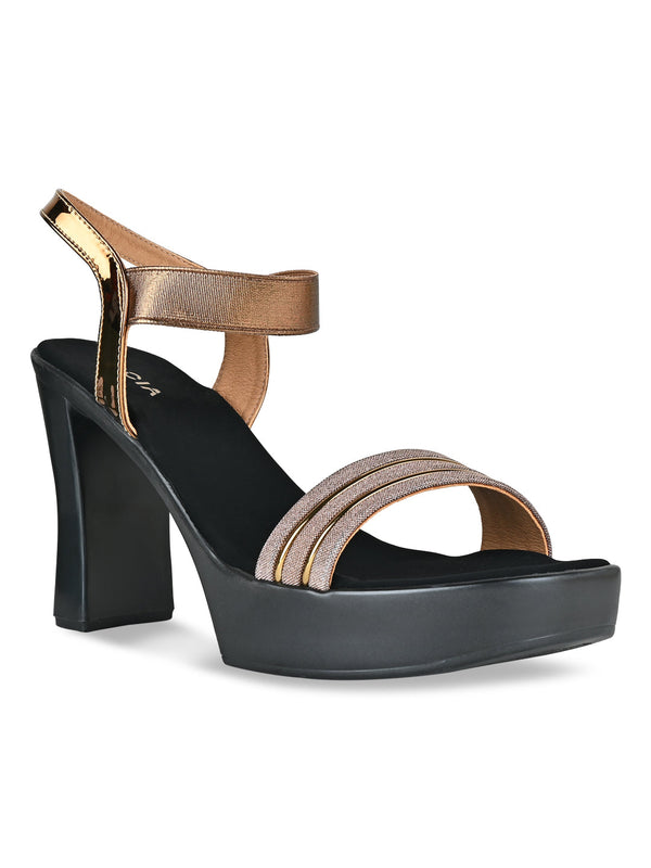 Rocia By Regal Antique Gold Women High Heel Sandal
