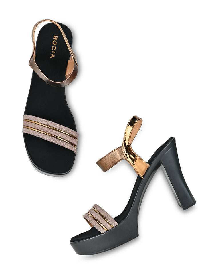 Rocia By Regal Antique Gold Women High Heel Sandal