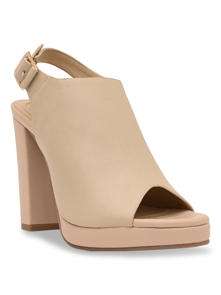 Rocia By Regal Beige Women High Block Heel Booties
