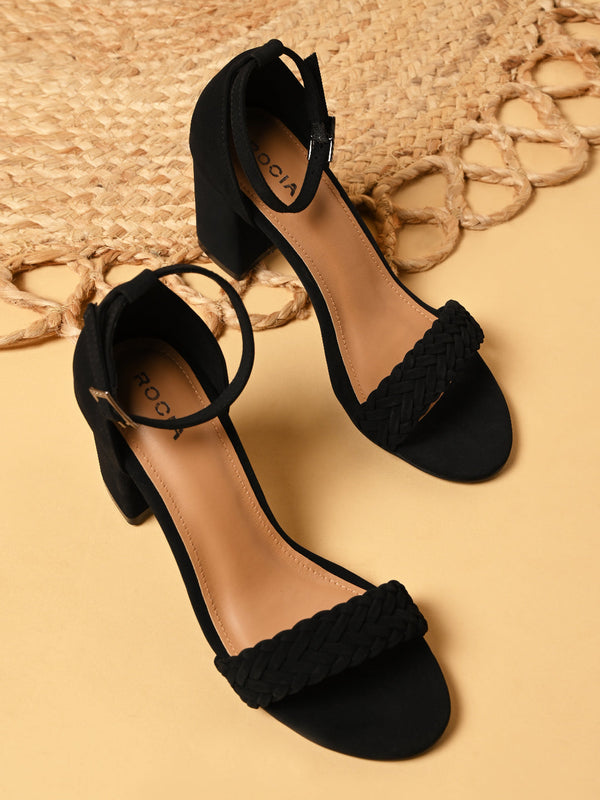 Rocia By Regal Black Women Braided Counter Back Sandals