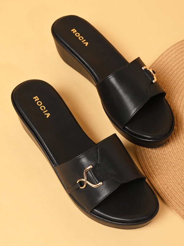 Rocia By Regal Gold Women High Block Heel Sandals