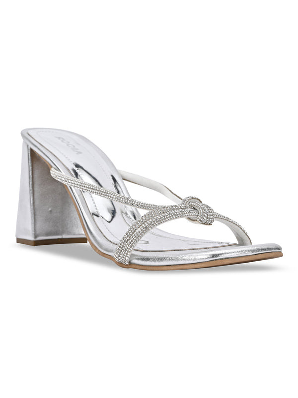 Rocia By Regal Antique Gold Women Diamond Embellished Block Heels