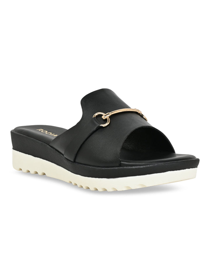 Rocia By Regal Black Women Casual Wedges