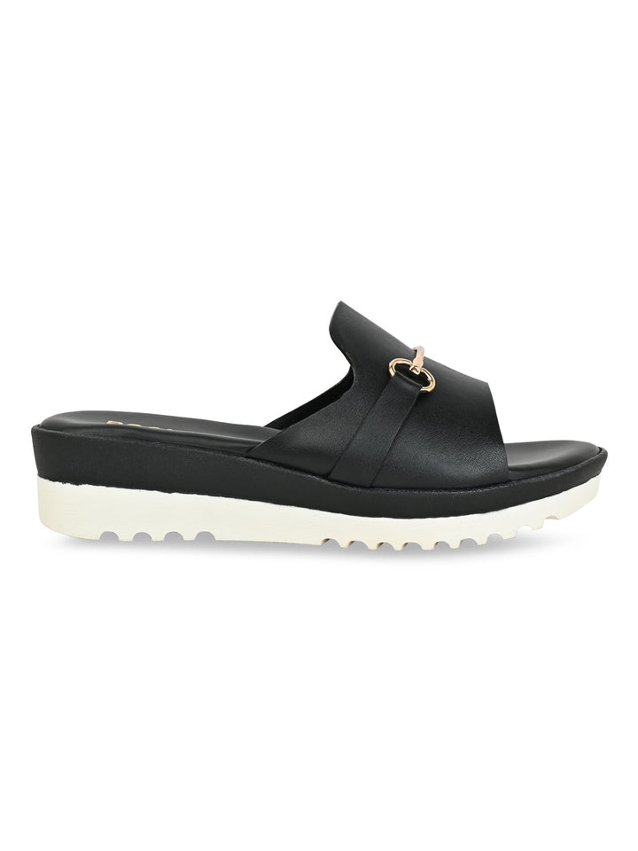 Rocia By Regal Black Women Casual Wedges