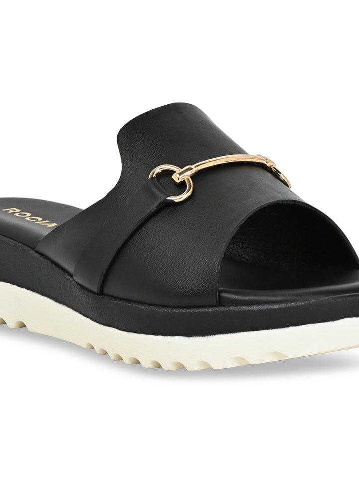 Rocia By Regal Black Women Casual Wedges