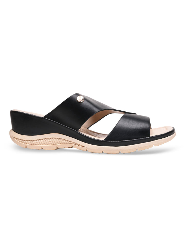Rocia By Regal Black Women Comfort Wedge Heels