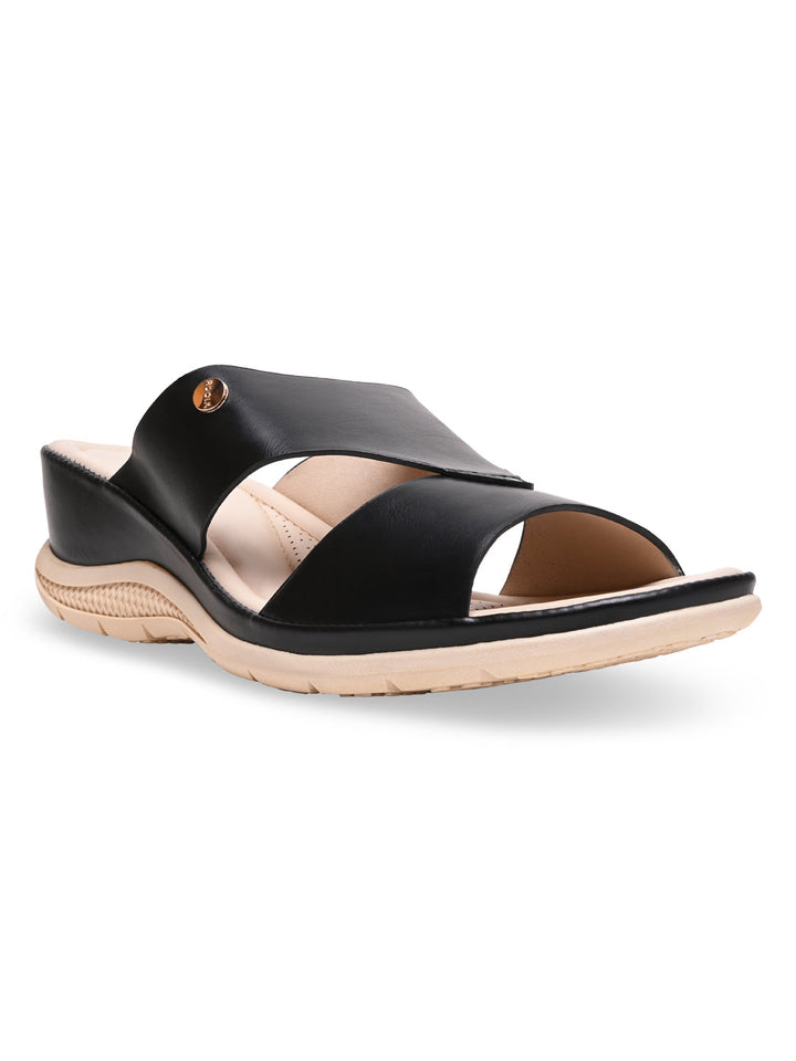 Rocia By Regal Black Women Comfort Wedge Heels
