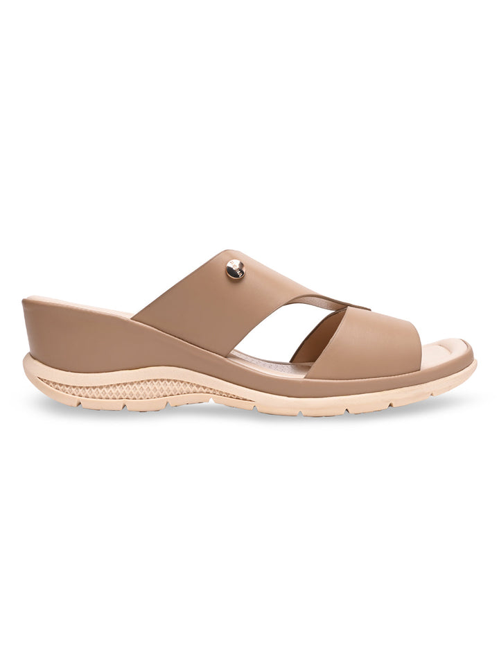 Rocia By Regal Taupe Women Comfort Wedge Heels