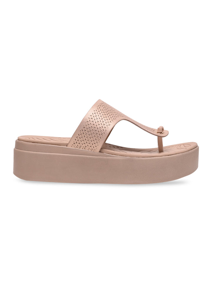 Rocia By Regal Rose Gold Women Casual Wedge Heels