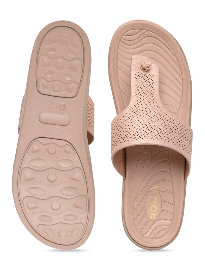 Rocia By Regal Rose Gold Women Casual Wedge Heels