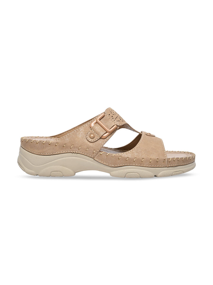 Rocia By Regal Beige Women Casual Laser Cut Wedges