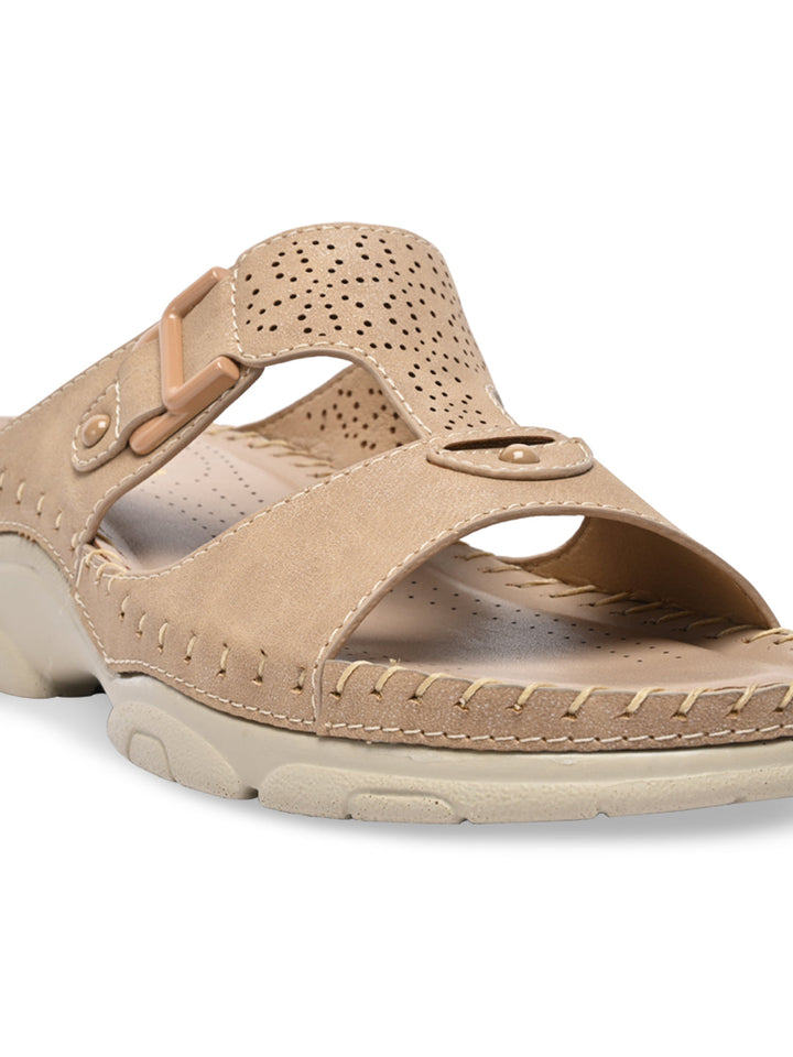Rocia By Regal Beige Women Casual Laser Cut Wedges