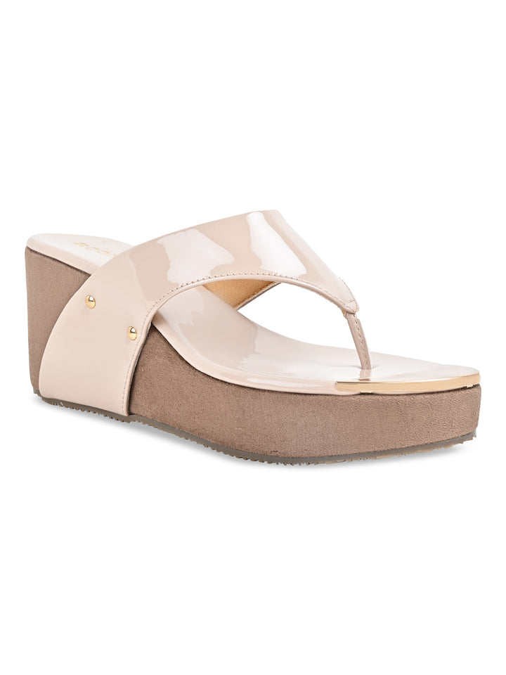 Rocia By Regal Beige Women Casual Slip On Platforms