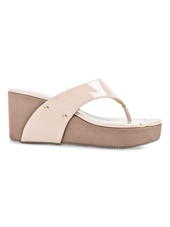 Rocia By Regal Beige Women Casual Slip On Platforms