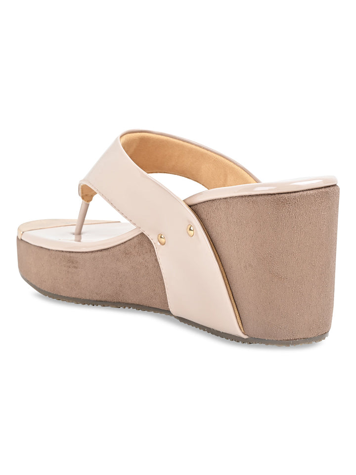 Rocia By Regal Beige Women Casual Slip On Platforms