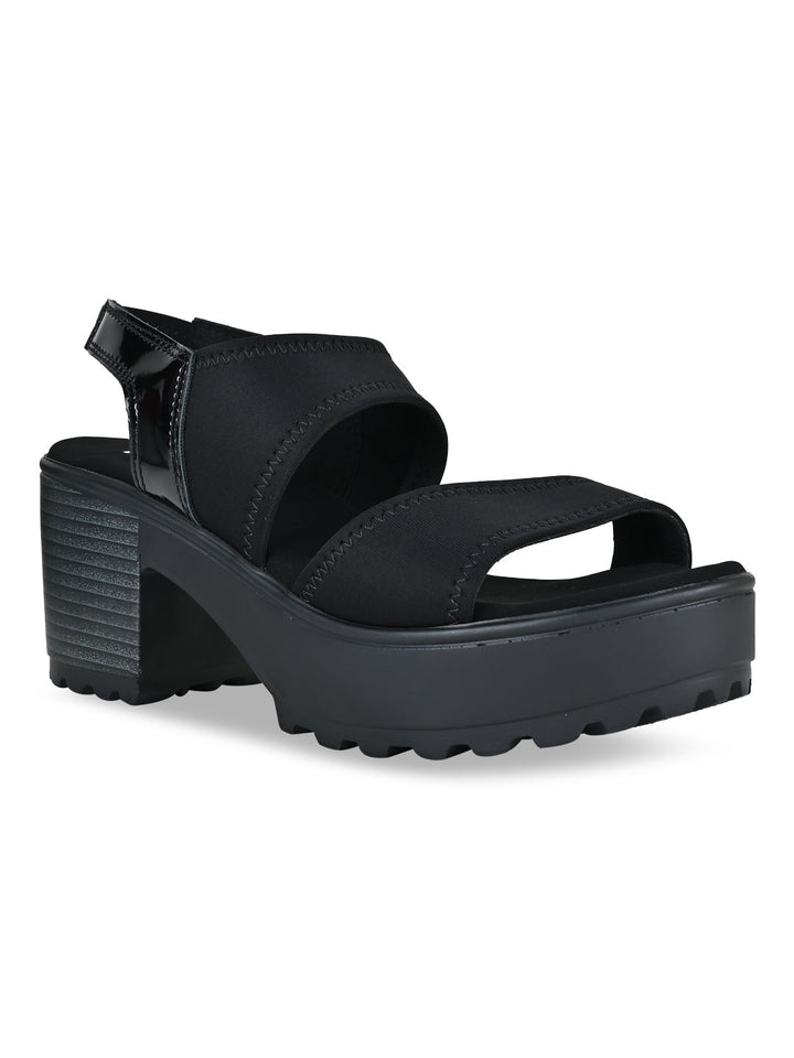 Rocia By Regal Black Women Comfortable Lycra Platforms