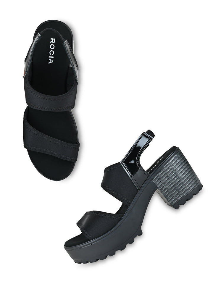 Rocia By Regal Black Women Comfortable Lycra Platforms