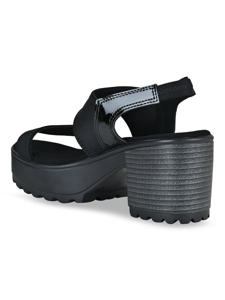 Rocia By Regal Black Women Comfortable Lycra Platforms