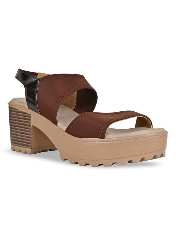 Rocia By Regal Brown Women Comfortable Lycra Platforms