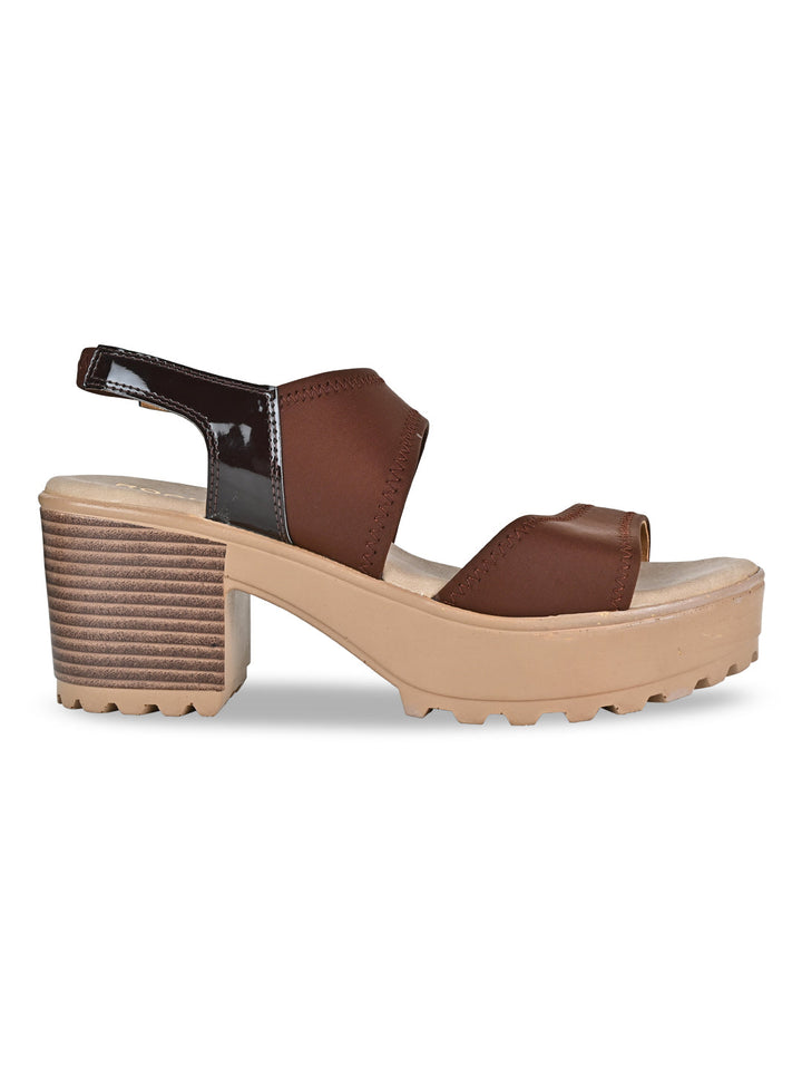 Rocia By Regal Brown Women Comfortable Lycra Platforms