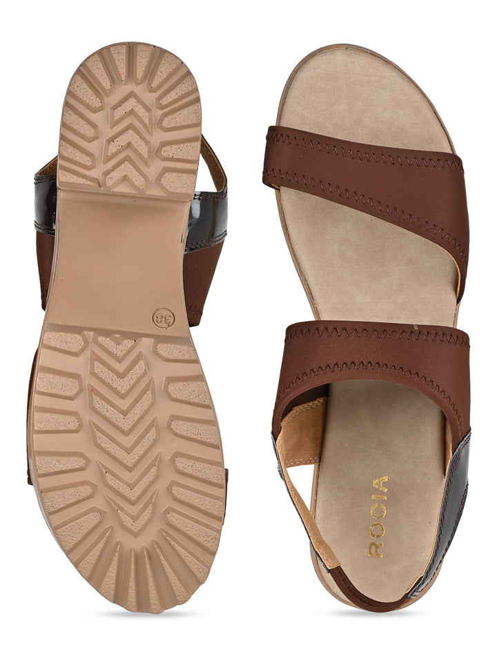 Rocia By Regal Brown Women Comfortable Lycra Platforms