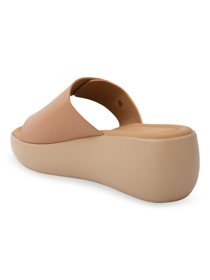 Rocia By Regal Beige Women One Toe Casual Platforms